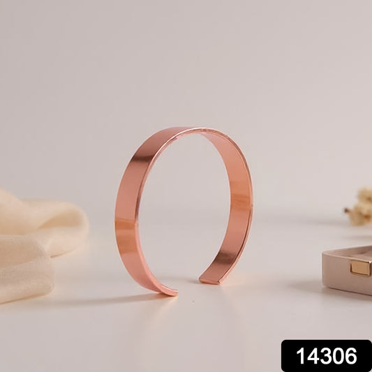 Elegant Rose Gold-plated Open Cuff Bracelet Kada (1 Pc)