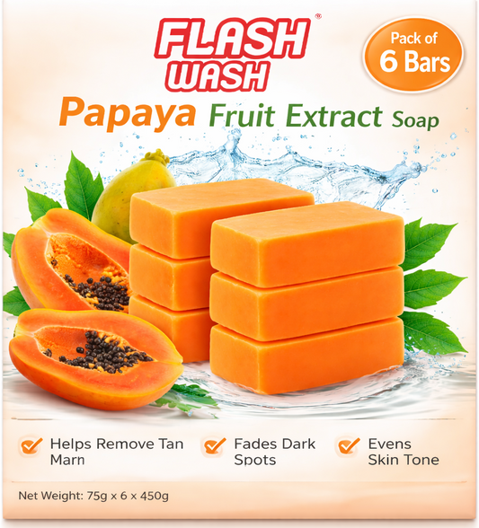 Flash Wash Papaya Soap ( Pack of 6)